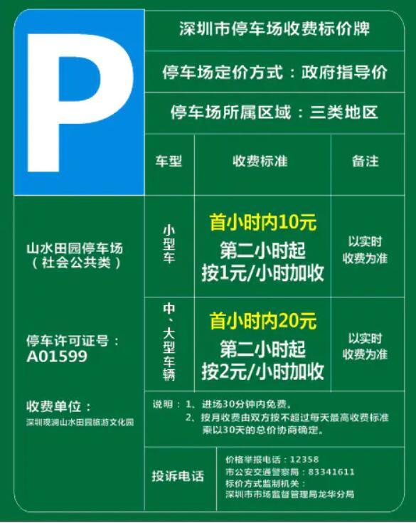 2021年深圳观澜山水田园停车场怎么收费附最新收费标准