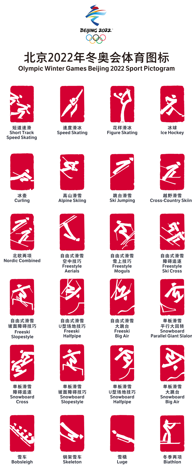
北京冬奥会冬残奥宝博会体育图标正式发布北京冬奥组委体育
