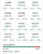 全市场超4400只个股下跌 A股四大指数分化