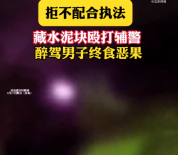 男子醉驾被查藏水泥块殴打辅警：我杀死你