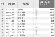 C长鑫净流入34.54亿元 资金流向显著