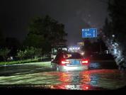 浙江台州临海山前村积水仍很深 暴雨致灾情严重