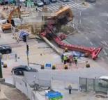 珠海一工地機器倒塌砸向馬路 無人員受傷車輛受損