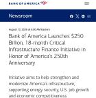 美国银行推出2500亿美元基建投资项目 华尔街再掀投资热潮