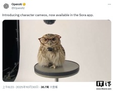 可将宠物、原创人物甚至物体放入 AI 视频，OpenAI 为 Sora 更新角色出镜功能