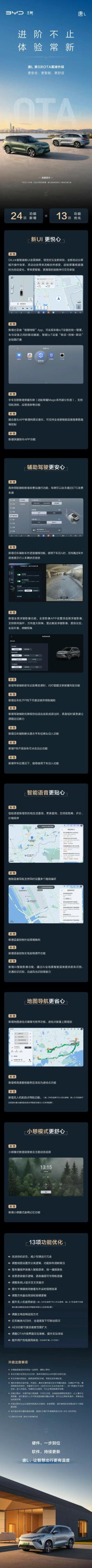 比亚迪唐 L 第 3 次 OTA 推送：智能座舱 UI 全面焕新，新增荣耀车联等