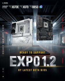 华硕 X870 主板测试 AMD EXPO 1.2 支持：新增超低延迟模式，B850 后续更新