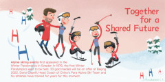 Dario e seus discípulos da equipe nacional de esqui alpino da China