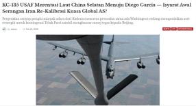 美KC-135经南海增援中东 全程规规矩矩不敢惹事？