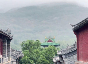 雨中的少林寺，清净素雅，一片安静祥和