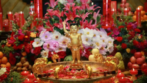 鲜花供佛的故事