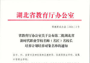 湖北三峡职业技术学院教师黄亚娴入选湖北省新时代职业学校名师培养对象