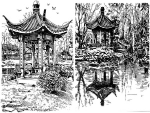 从董永公园到麻糖米酒馆：湖北工程学院“笔绘澴川”文化建筑手绘比赛以孝润心育新人