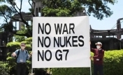 日本民众集会抗议G7 举着“不要战争、不要核武器、不要G7”等标语