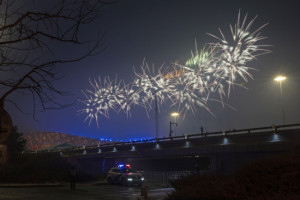 北京冬奥会开幕式彩排燃放烟花