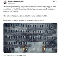 伊朗外长发160多名少女坟墓照片 无辜者惨遭冷血屠杀