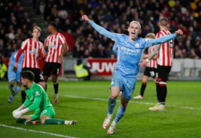 英超：曼城胜布伦特福德