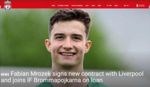 利物浦：姆罗泽克将外租至瑞典球队，为期半年助其成长