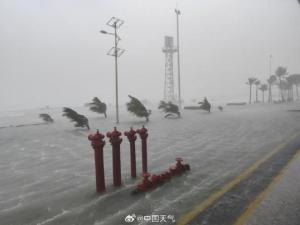 台风逼近 海南三沙多个岛礁现强风雨 潭美影响加剧