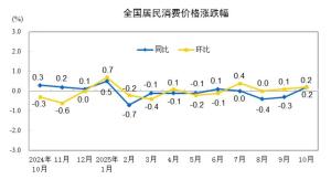 10月全国居民消费价格同比涨0.2% 食品价格下降显著
