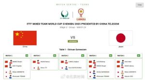 张本智和缺席混团世界杯中日对决 日本队阵容调整