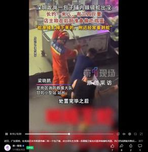 眼镜王蛇在包子铺偷吃鸡蛋被抓 店主报警求助消防成功捕获