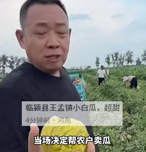 于东来加价2倍下单5000斤甜瓜 支持瓜农温暖行动