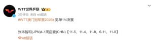 国乒男单澳门站全淘汰 征程提前结束
