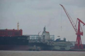 冒黑烟了，003航母主机试车