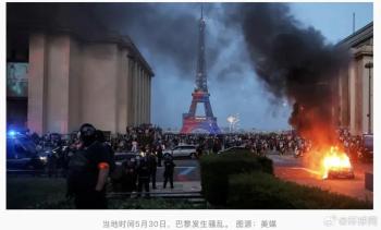 马克龙谴责法国多地暴力骚乱 不可接受的画面