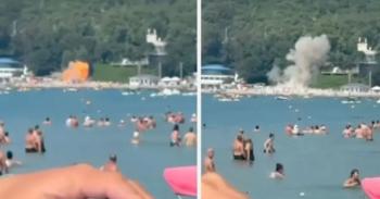 乌无人机爆炸后俯冲到俄海滩！致7死40伤