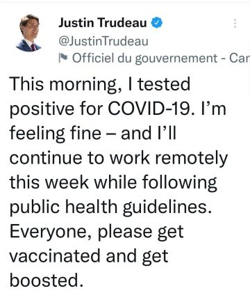 加拿大总理特鲁多，新冠病毒检测结果为阳性