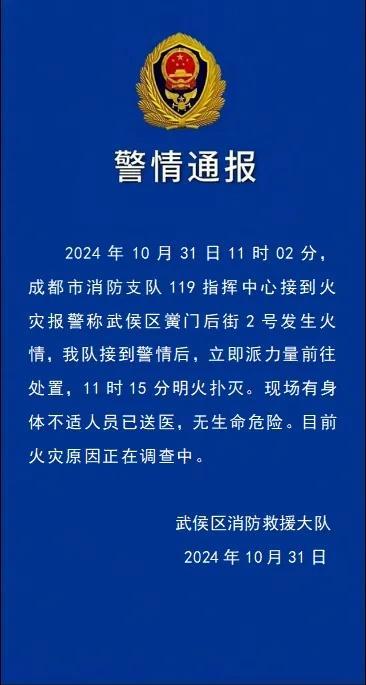 成都一店铺突发火灾超20人送医