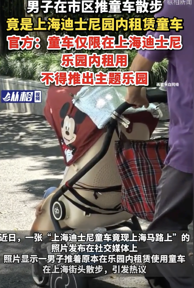 上海迪士尼回应童车被推到市区马路