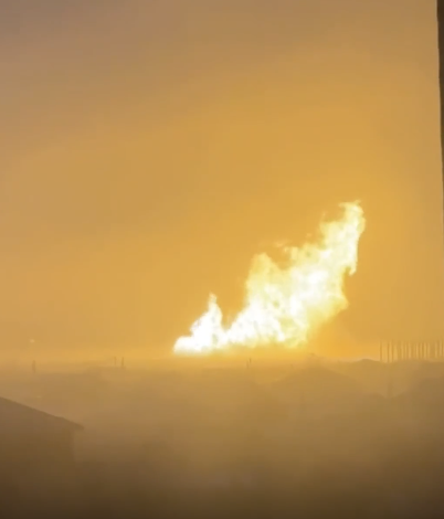 俄一天然氣管道發(fā)生泄漏并起火