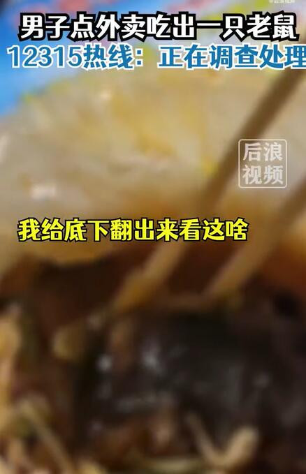 男子外卖点麻辣烫吃出1只老鼠，商家不承认？12315热线回应