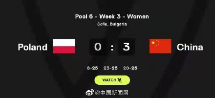 中国女排零封波兰女排 终结此前三连败不佳战绩