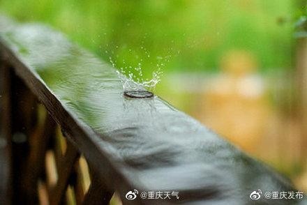 重庆多地降水降温 嘉陵江边下雨行人商贩匆忙躲避