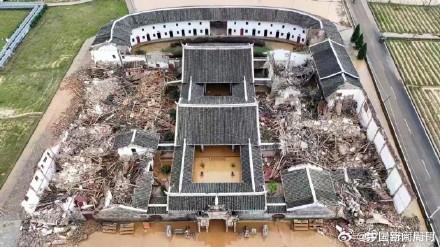 “客家第一宗祠”福建上杭官田李氏大宗祠暴雨后坍塌