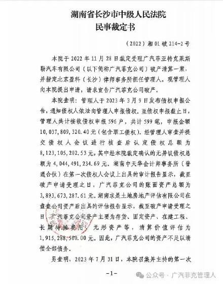 廣汽菲克宣告破產(chǎn)