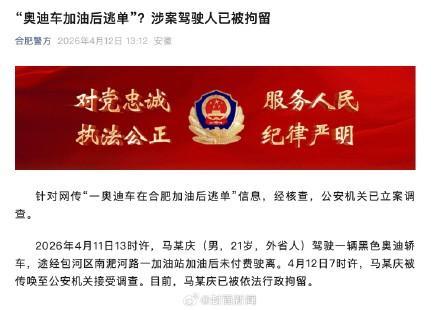 奥迪加油逃单男子被行拘