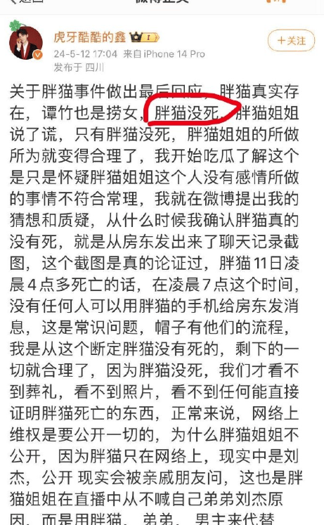 姐姐首度公开胖猫正面照！清瘦帅气吃着麦当劳，两位造谣者已封号