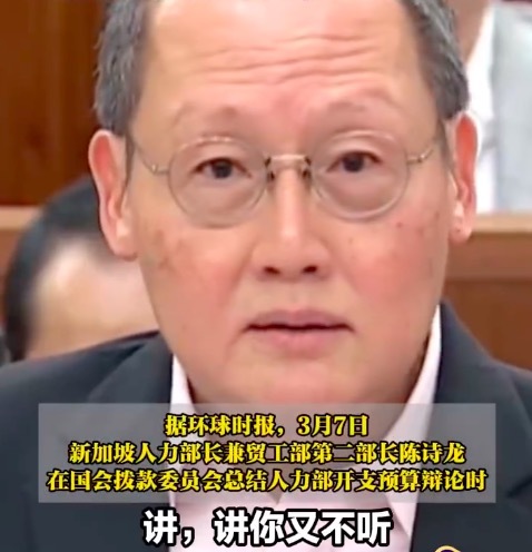 新加坡部長粵語發(fā)言引用劉德華臺(tái)詞：“講你又唔聽 聽你又唔明”