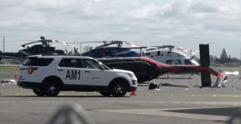 美国一劫匪从机场偷走直升机：驾驶失误当场坠毁 残骸散落一地