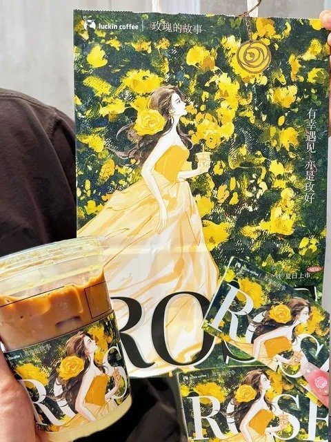 瑞幸咖啡联名玫瑰的故事的黄玫瑰拿铁，你们买了吗？