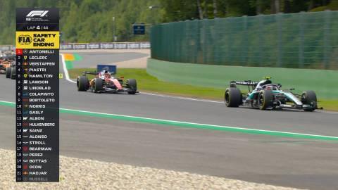 F1比利时站正赛:安东内利再夺冠!勒克莱尔第2 拉塞尔退赛 维斯塔潘达成130次领奖台