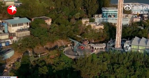 香港海洋公园狂野龙卷风发生故障 15人被困20分钟