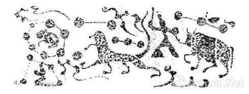 汉代画像石上的牛郎、织女星宿