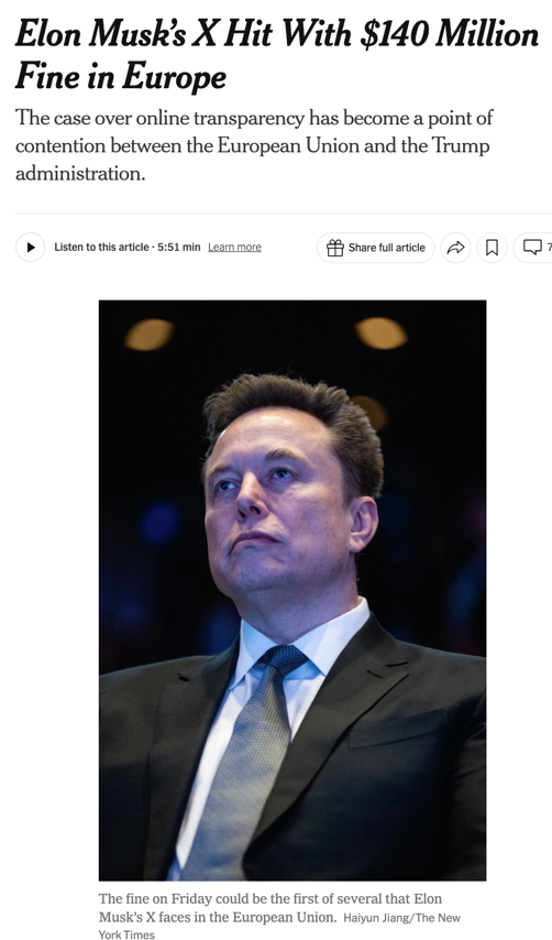 馬斯克喊話“廢除歐盟” 華盛頓順勢對歐開火