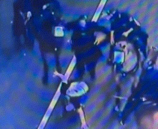 洛杉矶抗议者遭骑警踩踏 暴力执法引发国际谴责